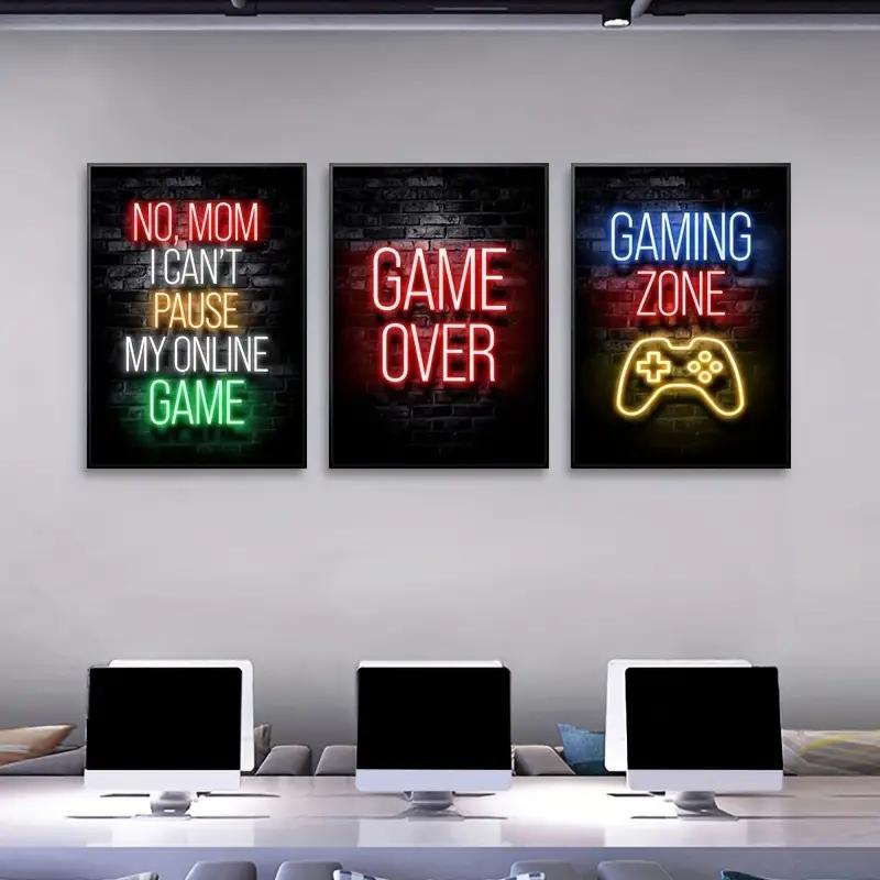 3pcs/set Gaming Graffiti Gamepad Earphone Funny Wall Art Canvas Poster Gamer Room Wall Decor Prints Modern Living Room Posters