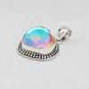 Angel Aura Quartz Pendant, Handmade 925 Sterling Silver Heart Shape Aura Quartz Pendant, Gift for her, Anniversary Pendant