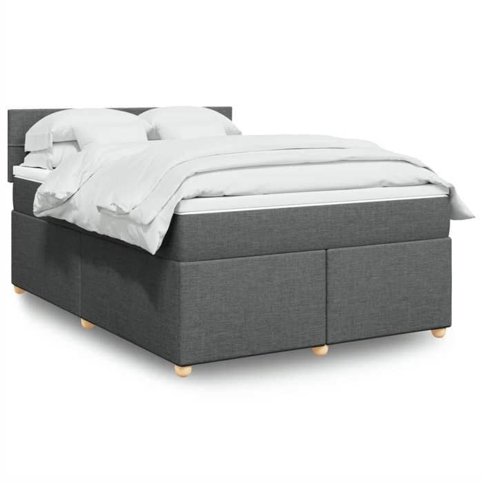 VidaXL Bed Slat Base with Mattress Dark Grey 140x200cm Fabric 3289004