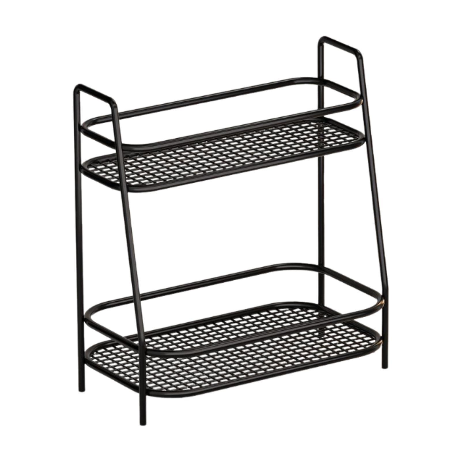 

2 Tiers Spice Storage Rack, Seasoning Storage Shelf, Rustproof Bathroom Countertop Organizer for Lotions Make Up Shampoo