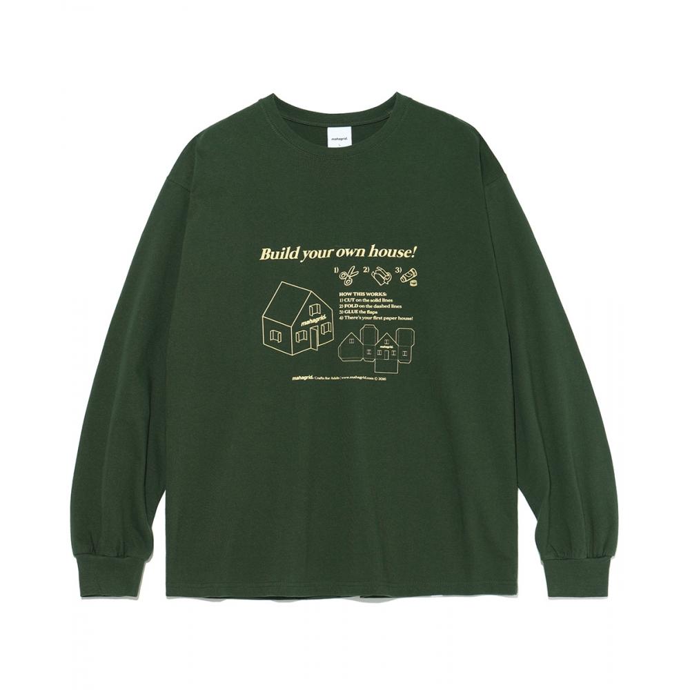 

ФУТБОЛКА MAHAGRID PAPER HOUSE LS GREENMG2CFMT558A