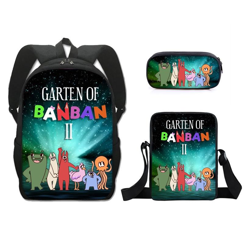 3pcs/set Garten Of Banban Backpack Shoulder Bag Pencil Pouch Student School Gift