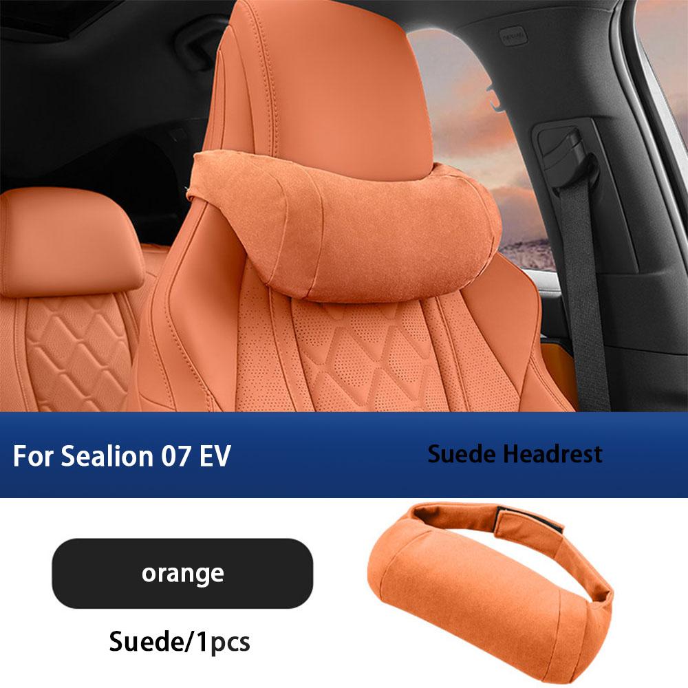For BYD Sea Lion 7 EV Suede Headrest Lumbar Pillow Neck Protection Headrest Lumbar Support Car Interior Seats Accessories D5