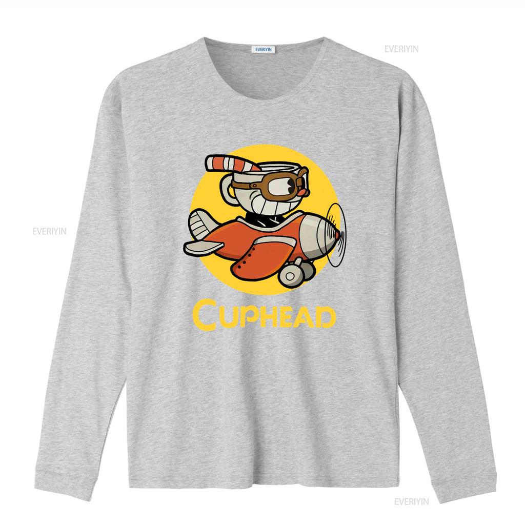 Cuphead T Shirt Flying Adventure Design for Gaming Fans Comfortable Cotton Vintage Washed Stylish Slightly Graphic