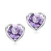 Women's Fashion Jewelry Heart Crystal Pendant Necklace Ear Studs Earrings Set