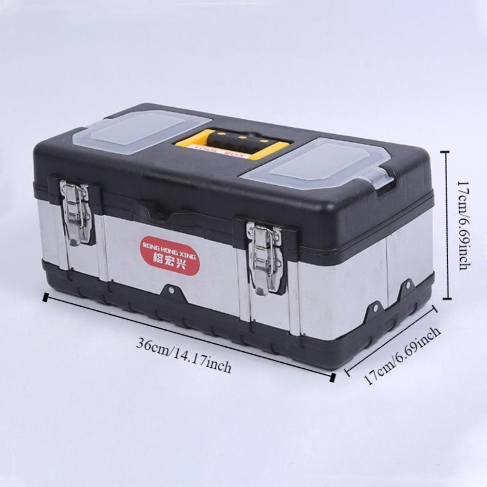 Mâner Cutie de scule din oțel inoxidabil Capacitate mare Cutie de depozitare la bord Geantă de transport pentru scule Cameră de reparații