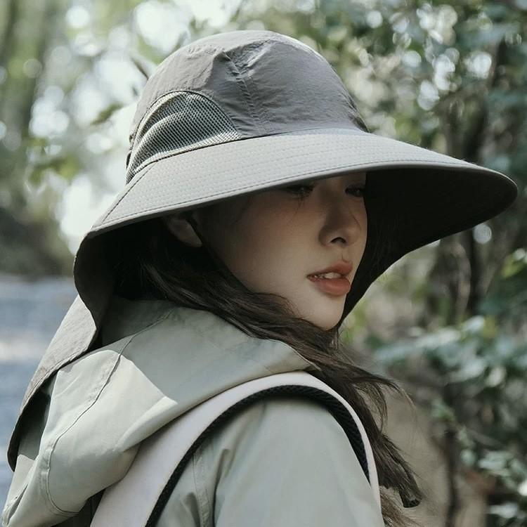 Summer Eaves Anti-ultraviolet Sun Hat Men and Women Outdoor Mountaineering Fishing Hat Cycling Face Cover Neck Sun Hat