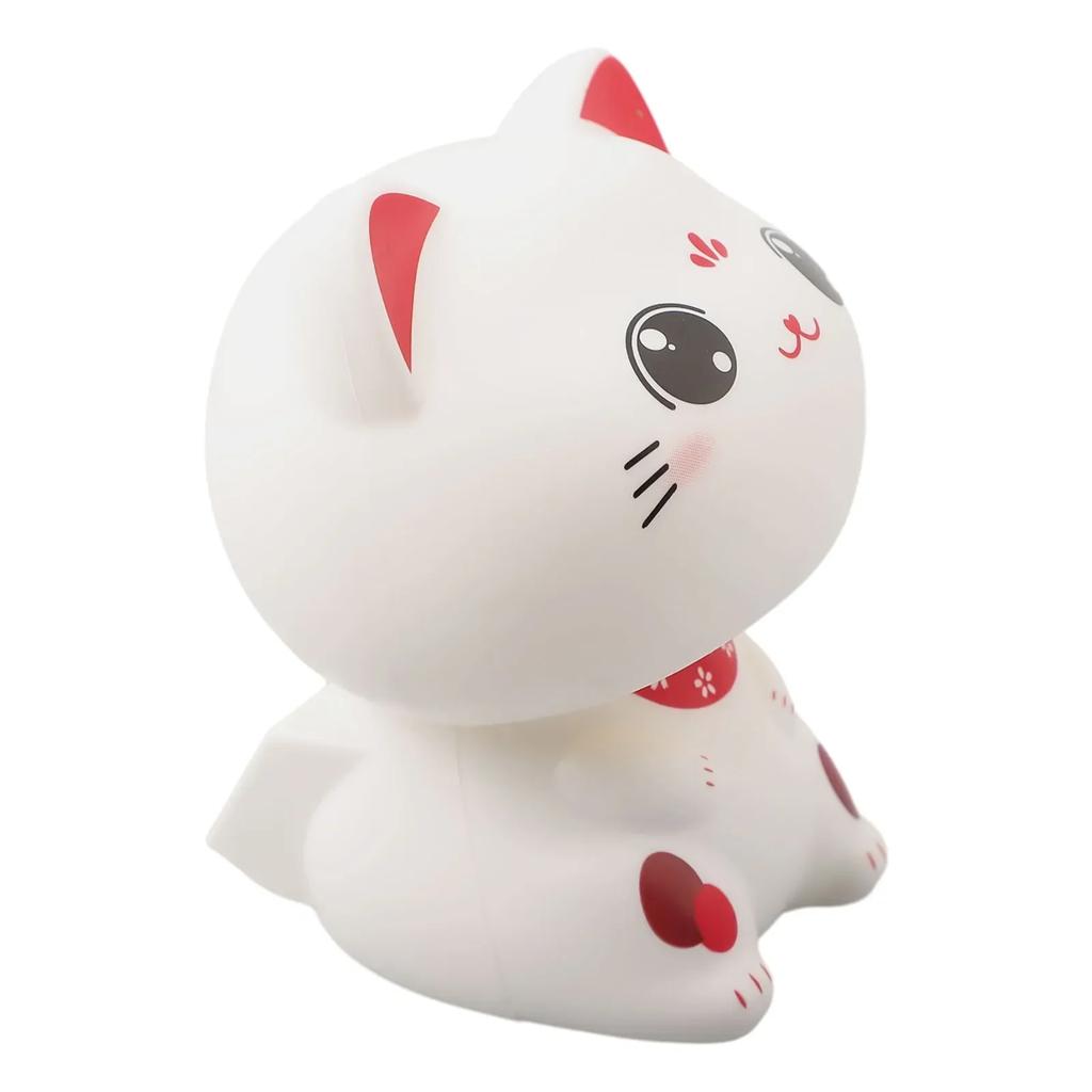 Solar Powered Automatic Nodding Cat Ornament for Home and Car Decoration Cute Cat Figurine Brings Good Luck and Happiness