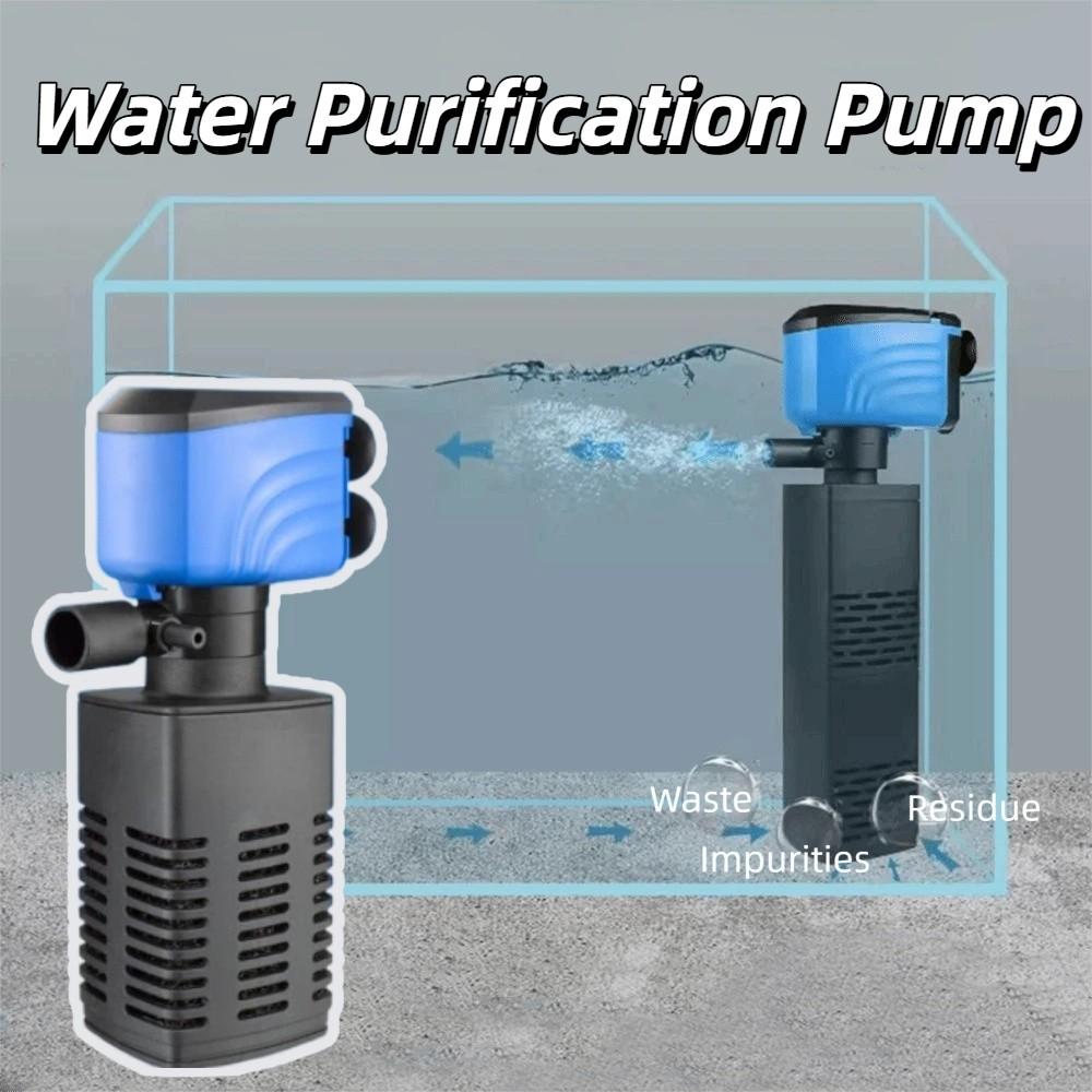 3 in 1 Aquarium Filter Pump Silent Operation Adjustable Flow Submersible Filter with Suction Cup Black Filter Cotton