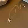 Korean Zircon Butterfly Pendant Necklace: Elegant and Versatile Accessory for Women