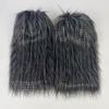 Retro Modern Brown Fur Shoe Covers Imitation Fur Boots Socks Millennial Style Hot Girl Leg Covers Autumn and Winter
