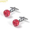 Spot New Baked Paint Fun Basketball Shaped Metal Cufflinks Foreign Trade Casual French Shirts Wholesale