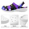 White EVA Clogs with Colorful Skull Print, Lightweight Slip On Garden Shoes, Breathable Beach Sandals, Indoor Outdoor Slippers for Men Women