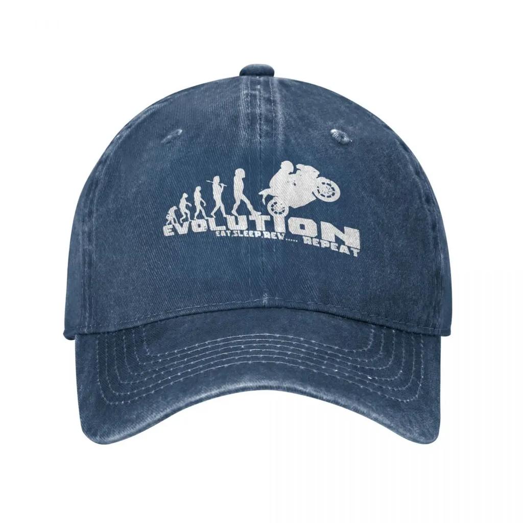 Vintage Denim Biker Evolution Motorcycle Baseball Caps Women Hat Adjustable Casquette Gorras