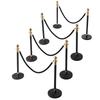 VEVOR Stanchion Post, 8 Pcs Crowd Control Barrier Set with 6 Black Velvet Ropes