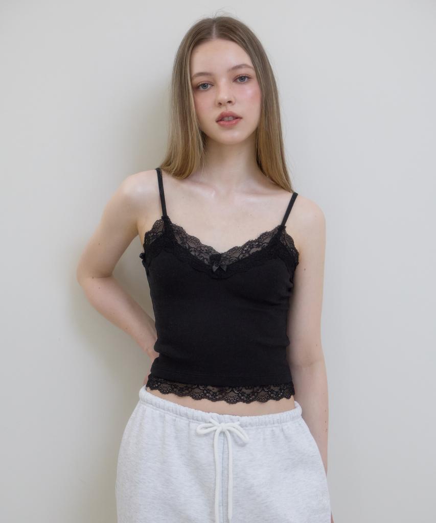 ROSEFRANTZ Lace Trim Sleeveless [Black]