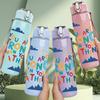 1PC You Are Stronger Text Art 750ml Color Plastic Sports Water Bottle Leakproof Flip Straw Lid Suitable for Sports Office Home Use