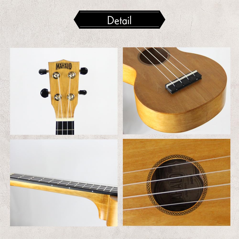 MAHALO Soprano Ukulele SLIMLINE Series Weight 280g MS1 TBR Brown Approx.