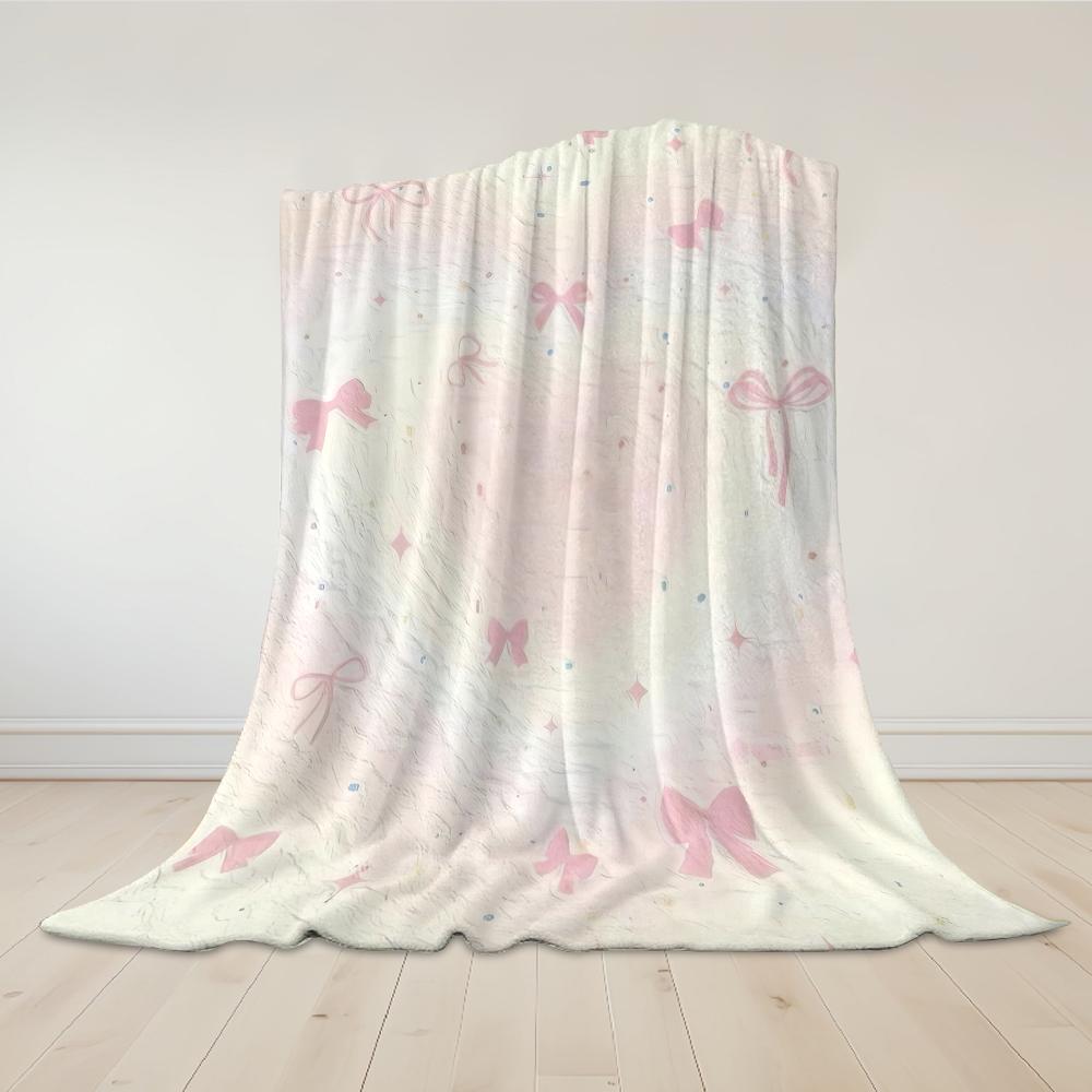 Blush Schleife Glitzer Flanell Decke Warm Weich Halloween Weihnachten Sofa Warm Gemütlich Dekorativ Dekor Geschenk für Alle Jahreszeiten