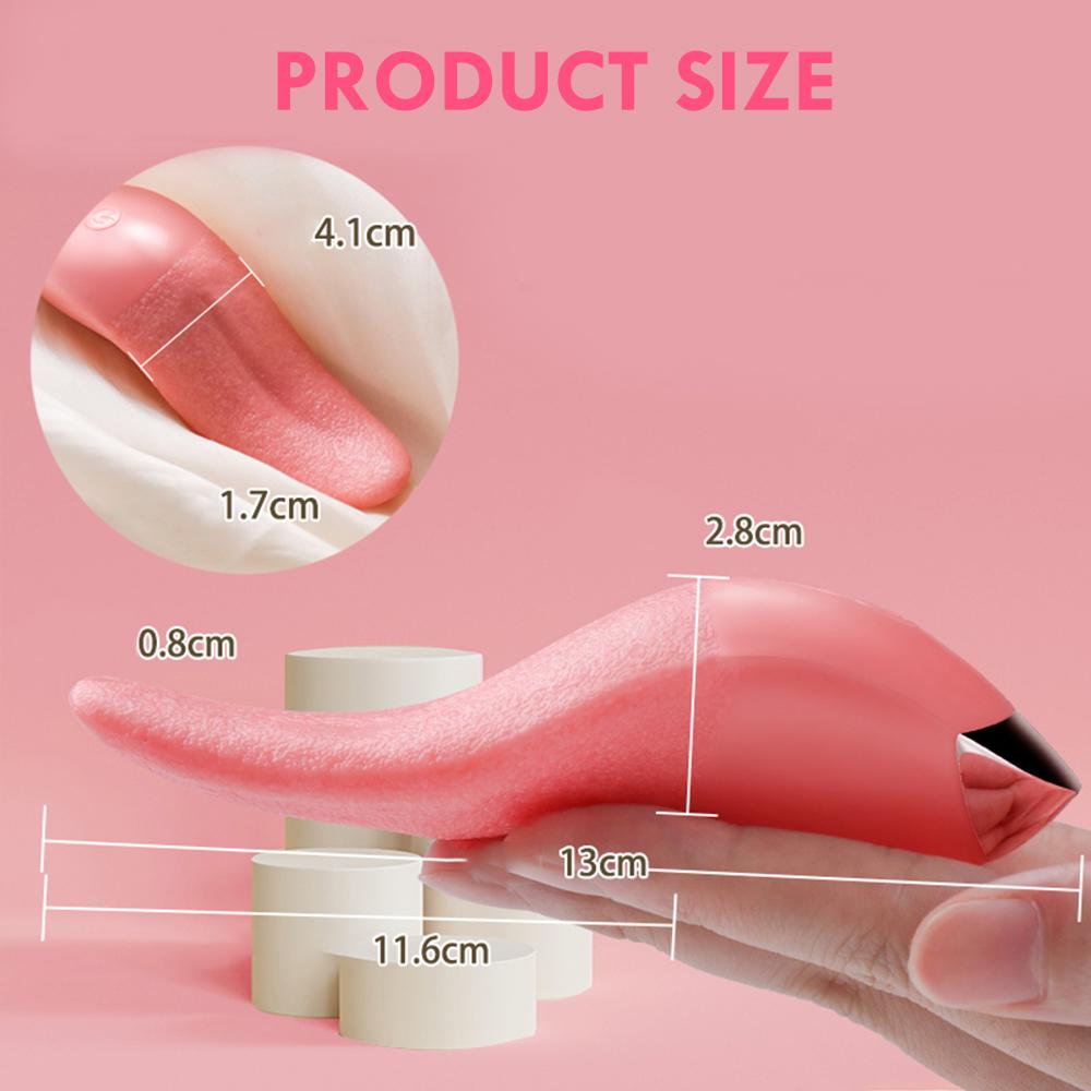 Realistisk tungeslikkende vibrator for kvinner G spot klitorisstimulering miniklit sexleketøy Oppladbar brystvorte onanerer