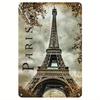 D Flat Metal Sign Vintage Eiffel Tower Paris France Retro Rustic Tin Wall Art Home Cafe Bar Decoration Gift