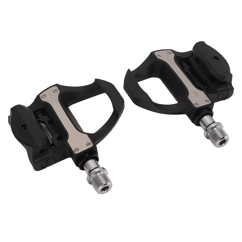 2Pcs Road Bike Self Locking Pedals Engineering Plastics Adjustable Bicycle Accessories with Lock Plates