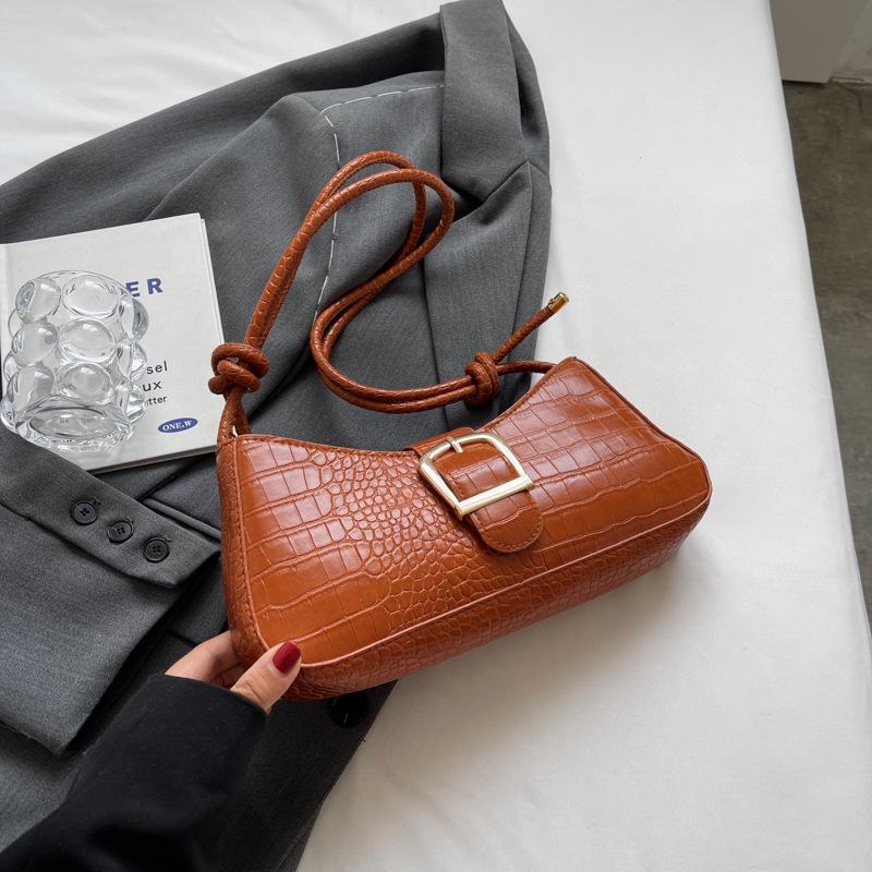 

2023 Early Autumn Korean Style Trendy Retro Single-Shoulder Underarm Bag for Women коричневый