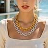 18K Gold Plated Pig Nose Necklace & Bracelet Set - Trendy Hip Hop Style Jewelry