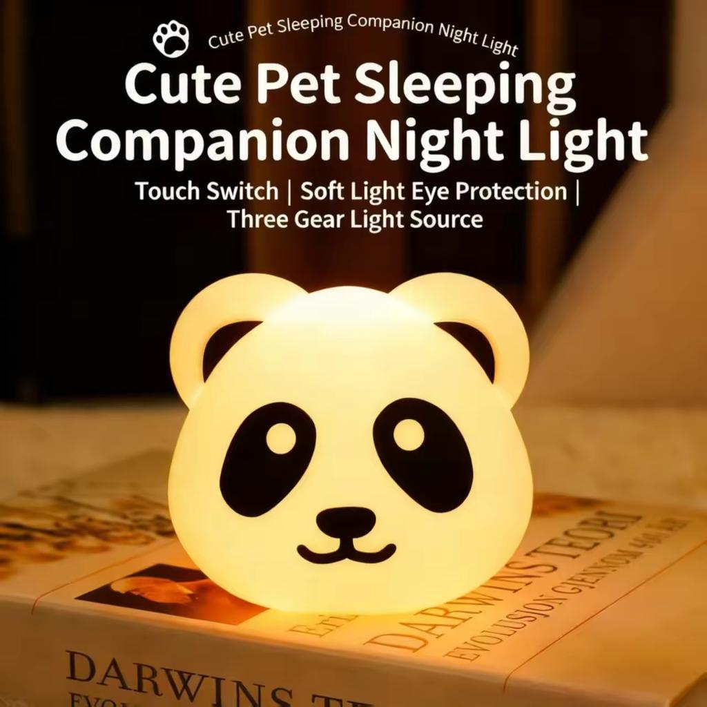 Cute Silicone LED Night Light for Baby Nursery Cartoon Animal Lamp USB Rechargeable Bedside Decor