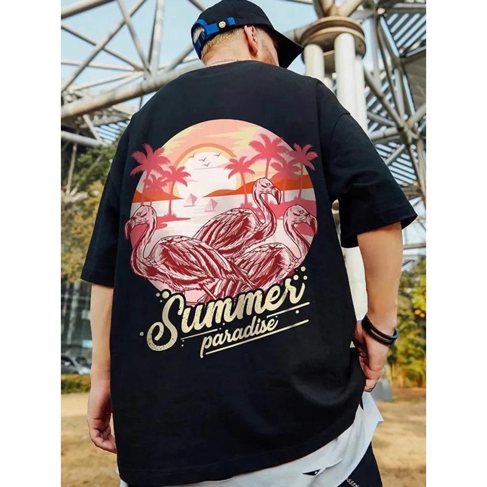 Sommer Ny Casual Løs T-skjorte Kortermet Herremote Løs Trykk Stor 8XL Hip Hop Parbekledning Halv Erm Bomullstopp