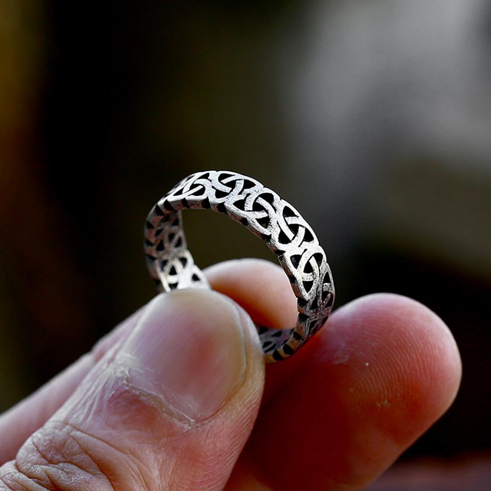 Simple Vintage Viking Celtic Knot Ring for Men Stainless Steel Nordic Valknut Rings Biker Amulet Jewelry Gifts Dropshipping