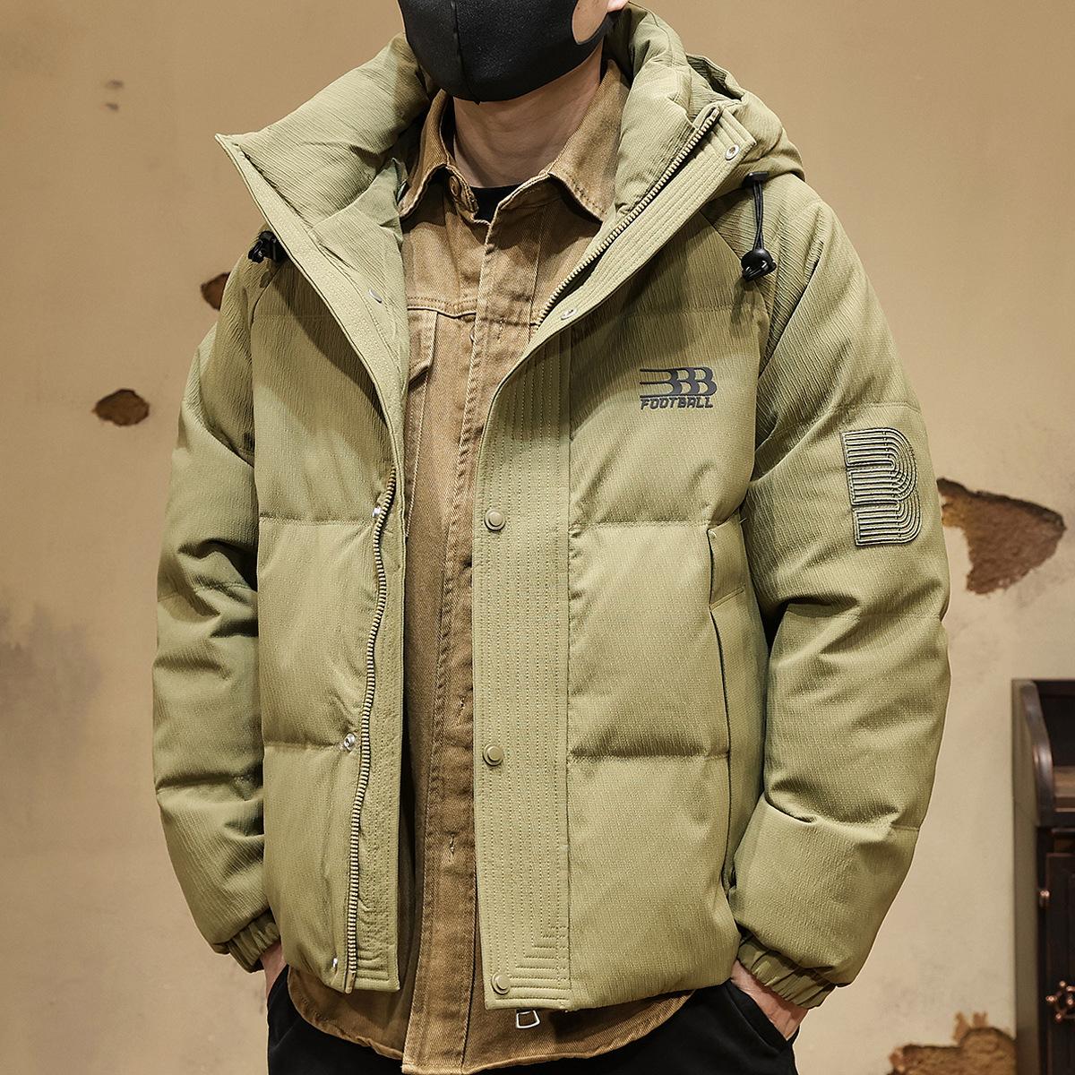 

Мужская зимняя утолщенная куртка с капюшоном 2025 Новая теплая модная куртка для пары Свободная повседневная куртка Стеганая одежда 4XL зелёный