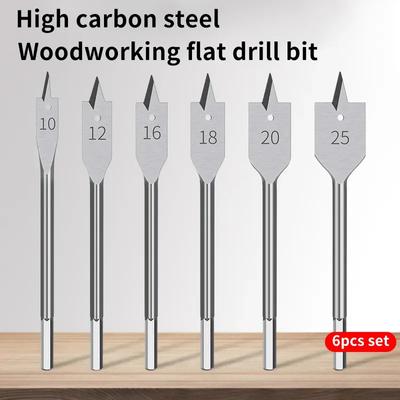 Woodworking Three-point Bit Flat Drill Bits Set Drawer Door Lock Boring Tool Wood Board Flat Drill Hole Enlarger Combination