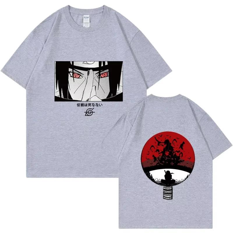 2026 Hot Sale Women Men Japanese Naruto Printed T-shirt Uchiha Itachi Anime Sports Top Loose Short Sleeve