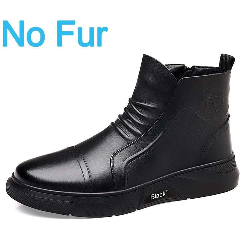 Móda Horký Výprodej Pánské Kožené Boty Vysoká Kvalita Zimní Pánské Kotníkové Boty Módní Boční Zip Business Outdoor Volný Čas Pánské Společenské Boty