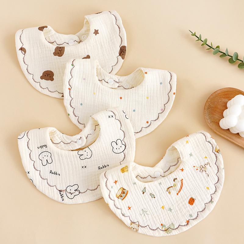 Six-Layer Baby Crinkle Cloth Bib - Soft, Absorbent & Anti-Spit-Up for Newborns