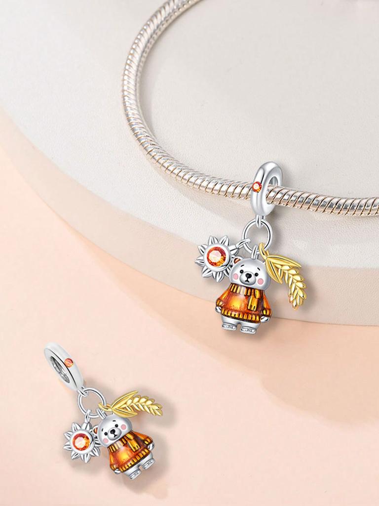 Charms Plata Copper Colors Halloween Pumpkin Beads Charm Pendant For Original Bracelet For Women Diy Jewelry Love Gift