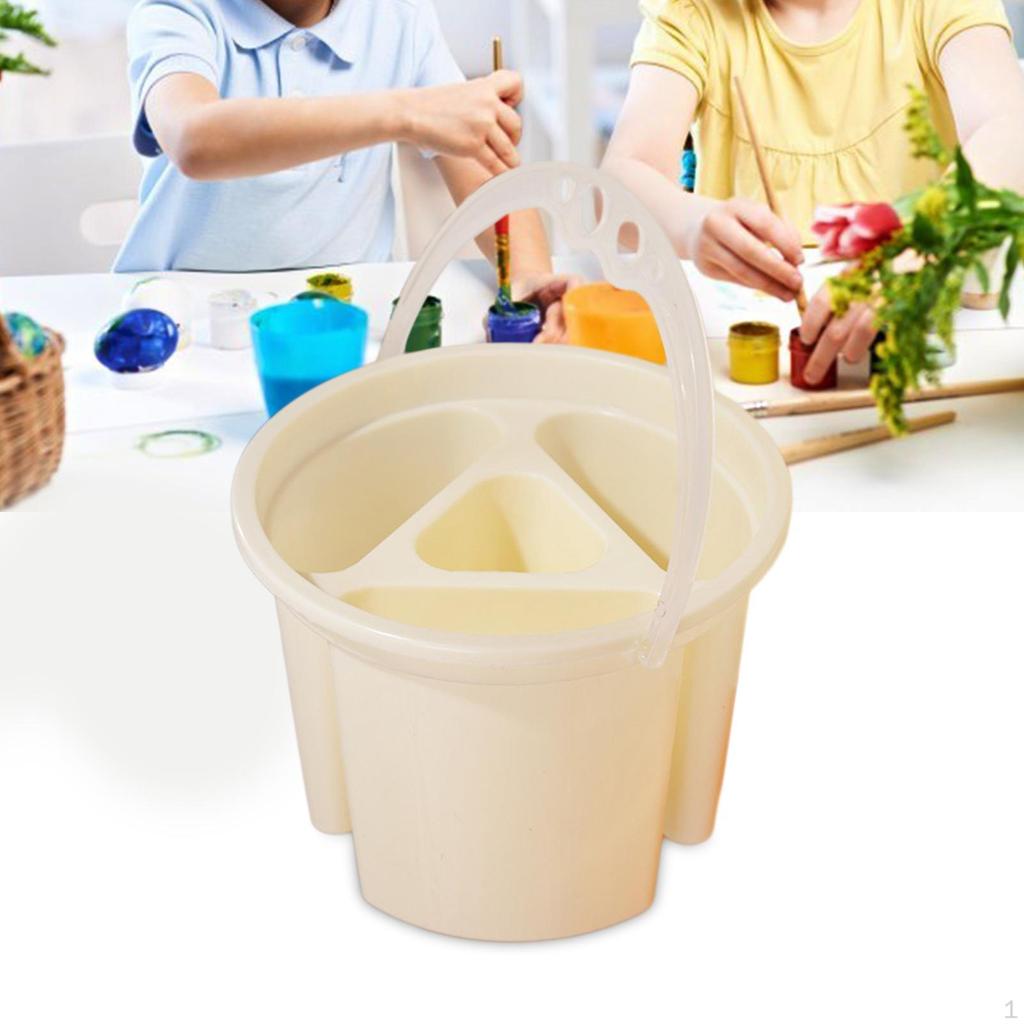 Art Brush Cleaning Container with 4 Sections for Painting Supplies