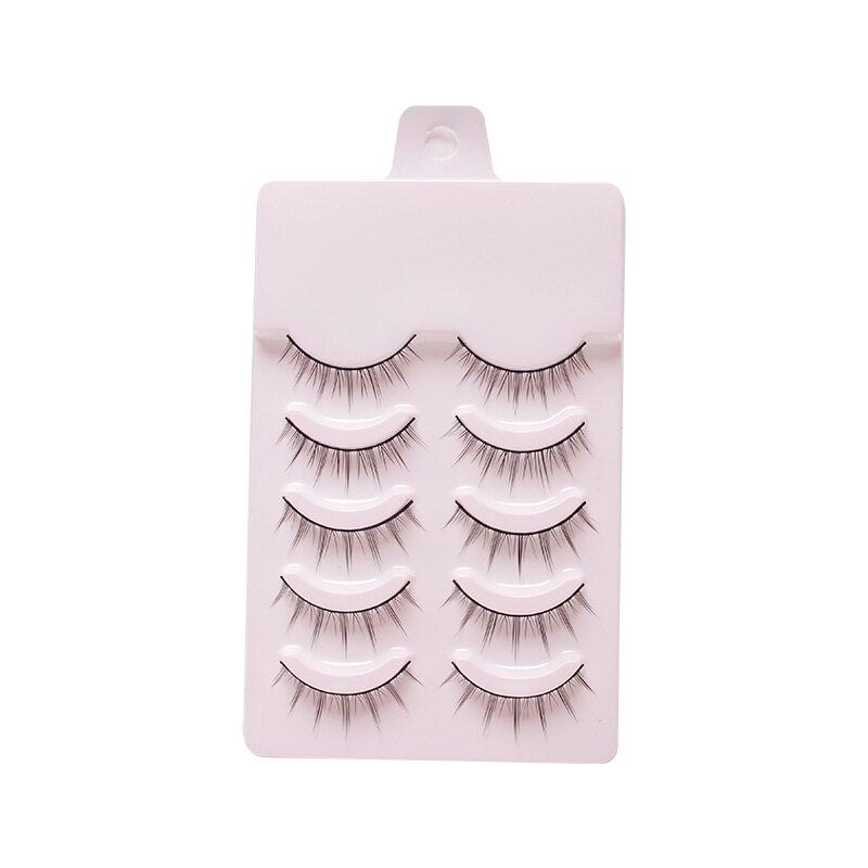 5 Pairs Natural 3D Dense False Eyelashes Soft Transparent Core Fake Handmade Eye Lashes