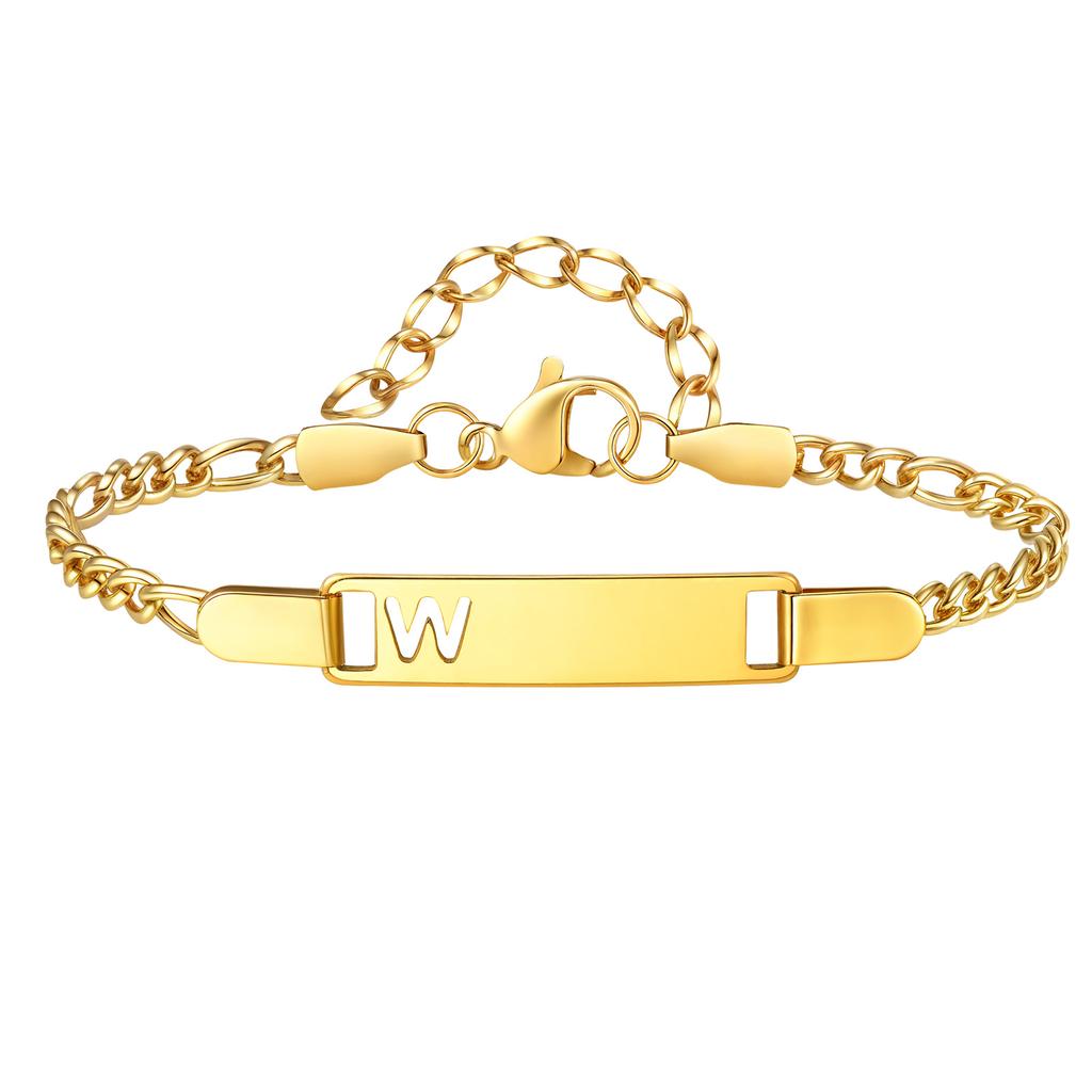 Free Engraving Name Hollow Initial A-Z Letter Bracelet for Women, Stainless Steel Bracelet, Personalized Fashion Jewelry Gift
