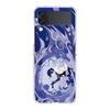 Genshin Impact Cartoon Logo For Samsung Galaxy Z Flip 3 4 5 Hard Folding Clear PC Phone Case For Samsung Z Flip3 Cover Bumper