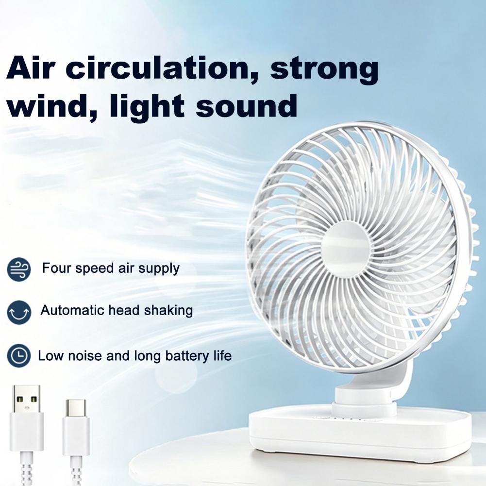 Portable Desk Fan, Small Air Circulating Fan, 3 Speed Quiet Cooling Fan Adjustable Tilt Head For Office Dorm And Kitchen