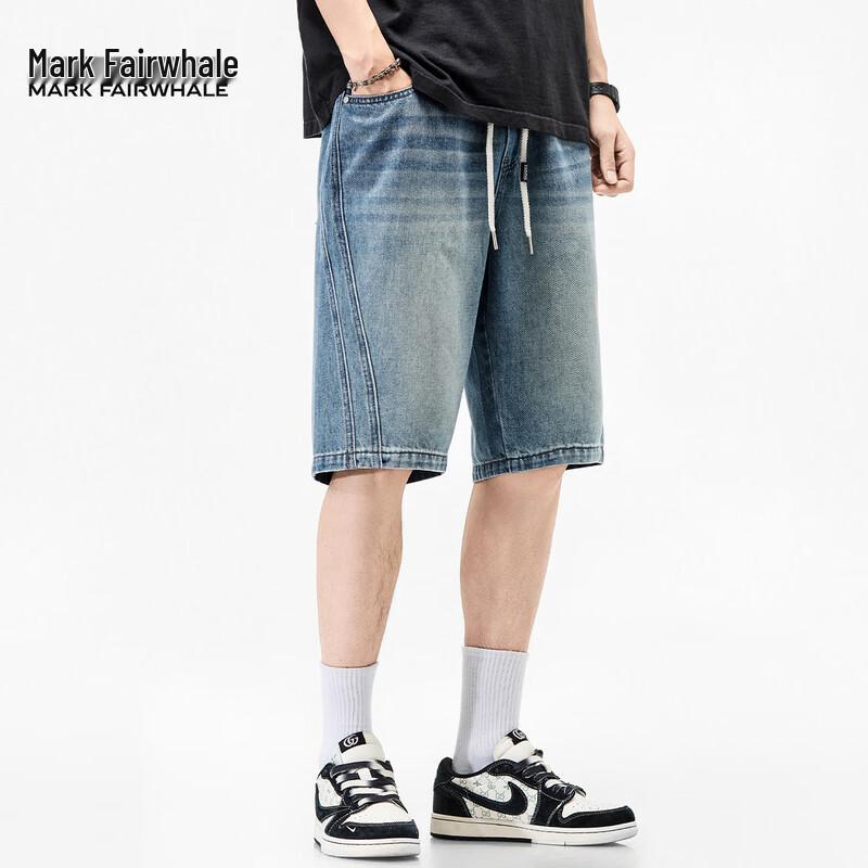 Mark Fairwhale Men's Lightweight Tencel Retro Denim Shorts
