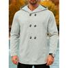 Men S Solid Color Hooded Mid Length Slim Fit Casual Trench Coat