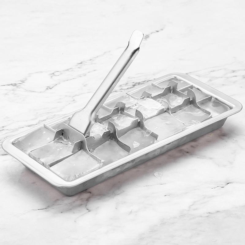 Stainless Steel Ice Cube Trays For Freezer, Metal Ice Tray With Lever, Vintage Inspired Icecube Tray