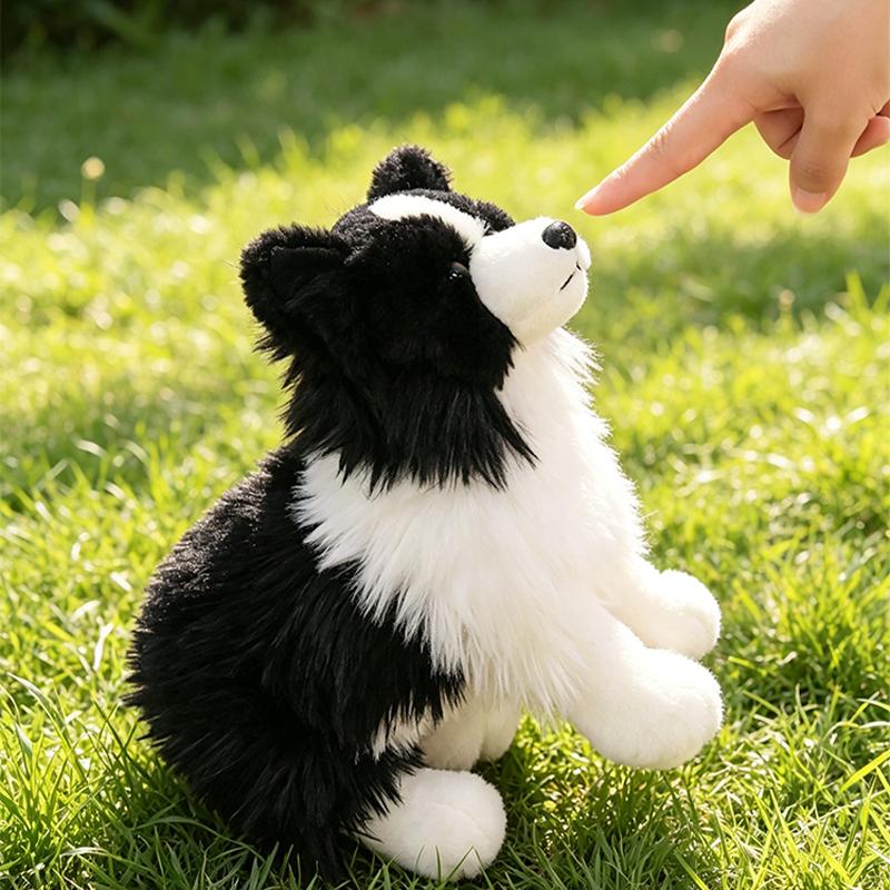 15/20/25CM Simulation Border Collie Plush Toys Cute Soft Pet Dog Puppy Animal Plushies Pillow Doll Kid Accompany Sleep Hug Gifts