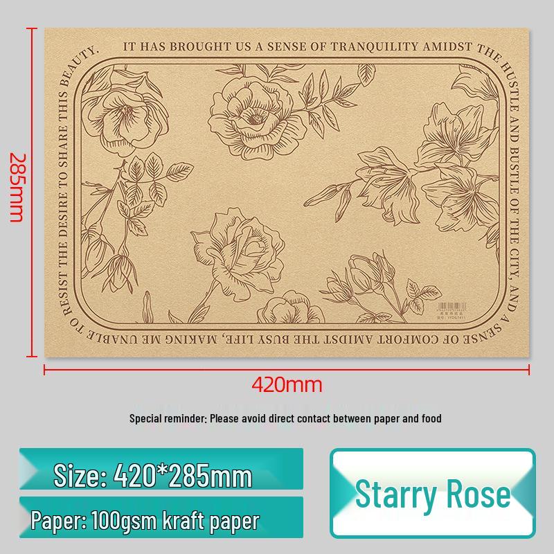 Kraft Retro Disposable Placemats: Simple, Customizable Paper Mats for Afternoon Tea Parties 100 Sheets