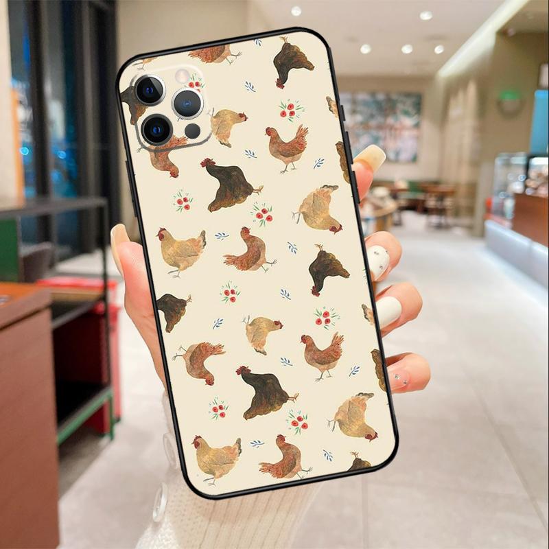 

Chicken Pattern Phone Case For iPhone 17 16 15 14 13 12 11 Pro Max mini 16 Plus 16e 17 Air Protective Cover iPhone 17Pro MAX