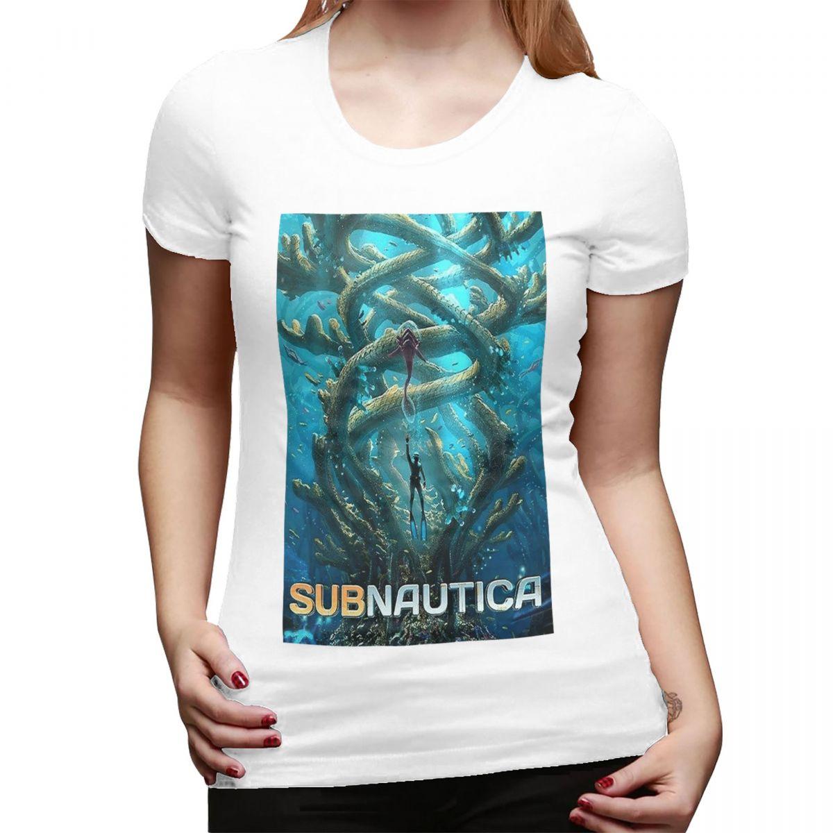 Игровая футболка Subnautica Below Zero для женщин с круглым вырезом Уличная одежда Футболки Женские футболки Короткая летняя одежда Топы S