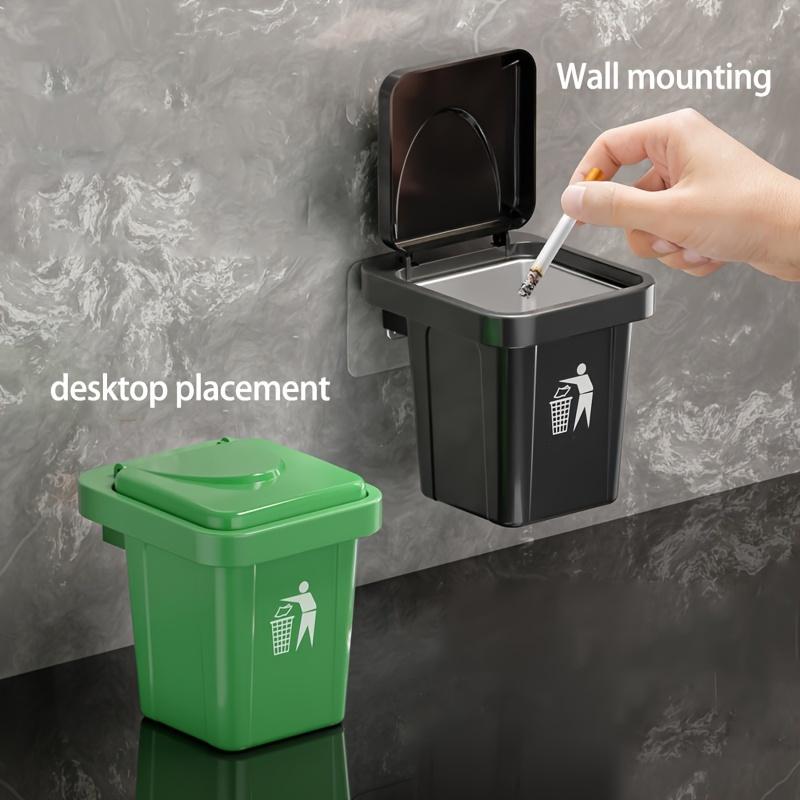 Wall-mounted Trash Can Ashtray Home Decoration Personalized Living Room Creative Ornaments with Cover To Prevent Fly Ash Smoke.